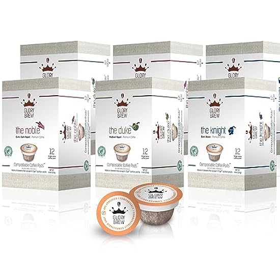 GLORYBREW 72 Compostable Keurig Kaffee Pods I Premium C